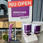 TOPDEAL Luxe Showroomkeuken 420 cm / Stenen blad / INNOVARE, Wit, Nieuw, Enkelwandige keuken, Composiet