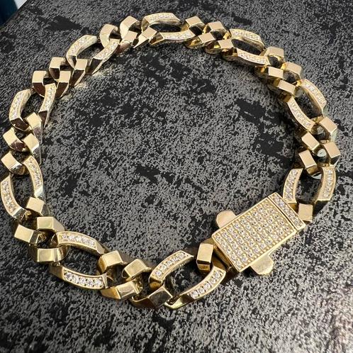 14 karaats gouden armband figaro schakel, Sieraden, Tassen en Uiterlijk, Armbanden, Ophalen of Verzenden