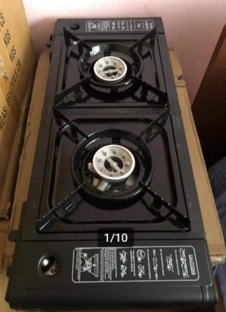 Dubbele Gasfornuis 2 Pits - Draagbaar Kooktoestel Camping, Caravans en Kamperen, Kampeeraccessoires, Nieuw, Ophalen of Verzenden