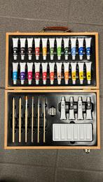 Acryl verf set 34-delig - in Beukenhouten koffer, Ophalen, Nieuw