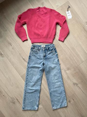 Kabel trui roze WE maat 134/140 + Shoeby jeans maat 140 beschikbaar voor biedingen