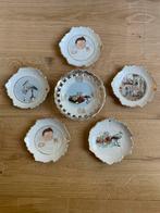 Vintage Belgische geboorte doopsuiker bordjes, Ophalen of Verzenden