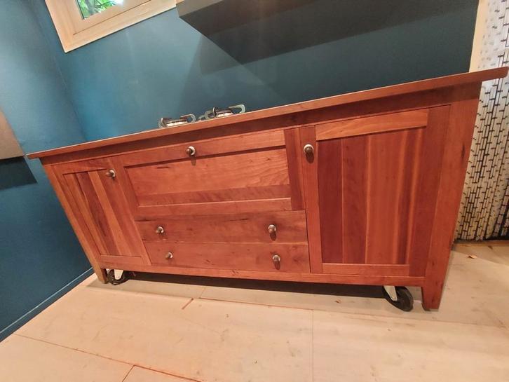 Buitenkeuken, dressoirkast met kookplaat op wielen., Huis en Inrichting, Kasten | Dressoirs, Gebruikt, 200 cm of meer, 50 tot 75 cm