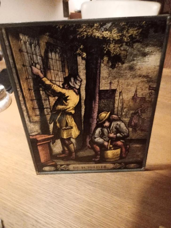 Glas in Lood Raamhanger - De Schilder, Antiek en Kunst, Kunst | Schilderijen | Klassiek, Ophalen of Verzenden