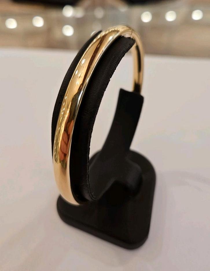 14 karaats gouden slavenarmband / bangle geelgoud XL, Sieraden, Tassen en Uiterlijk, Armbanden, Zo goed als nieuw, Goud, Goud