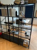 Ikea VITTSJÖ Stellingkast - Zwartbruin/Glas - 100x175cm, Ophalen, Zo goed als nieuw