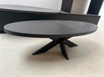 Ovale Salontafel Eiken Fineer Donkerbruin, Huis en Inrichting, Tafels | Salontafels, Ophalen, Gebruikt, 100 tot 150 cm, Eikenhout