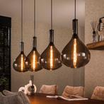 hanglamp 4L drop smoke glas zwart, Huis en Inrichting, Lampen | Hanglampen, Ophalen of Verzenden, Zo goed als nieuw, Glas, Minder dan 50 cm