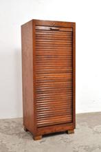 Vintage art deco archiefkast roldeurkast eiken jaren 30, Ophalen of Verzenden, Gebruikt