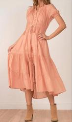 Nieuwe Maxi Jurk Zalm Katoen Ibiza Boho M/L, Maat 38/40 (M), Nieuw, Ophalen of Verzenden, Roze