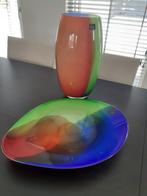 Makora vaas en schaal., Ophalen, Zo goed als nieuw, Rond, Glas