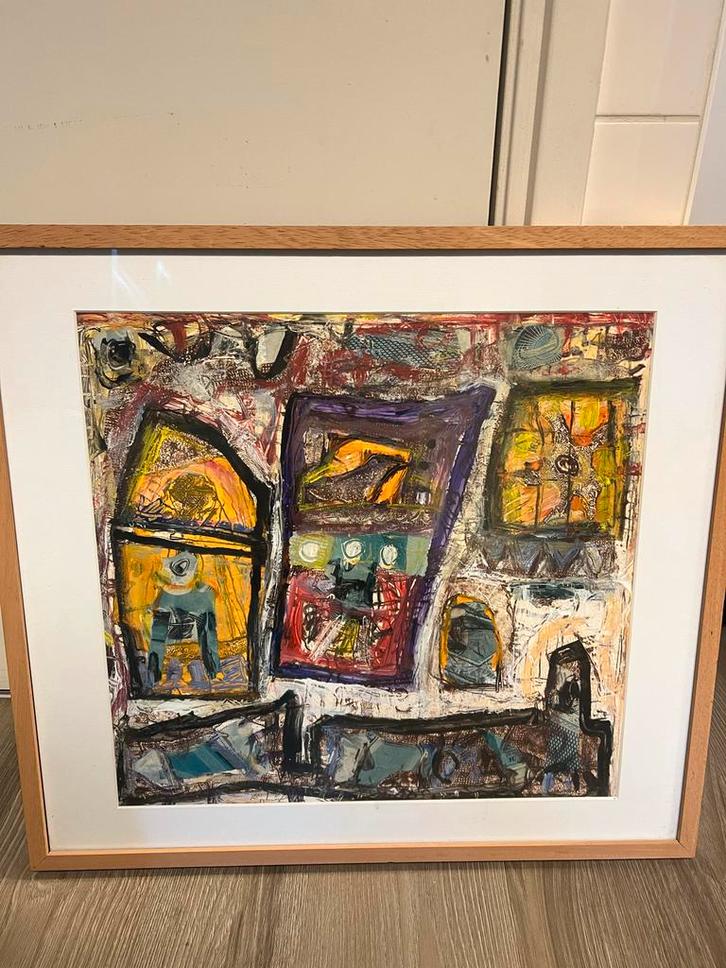 Awni Sami Abstract Schilderij, Antiek en Kunst, Kunst | Schilderijen | Abstract, Ophalen