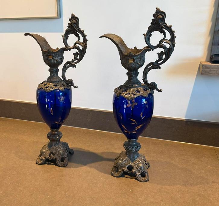 Prachtig stel antieke sier- / schenkvazen - 19e eeuw, Antiek en Kunst, Antiek | Vazen, Ophalen of Verzenden