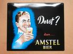 Reclame bord Amstel bier Horeca bar mancave deco 46,5x40 cm, Ophalen of Verzenden, Gebruikt, Reclamebord, Plaat of Schild, Amstel