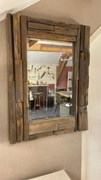spiegel verweerd hout, Ophalen, Zo goed als nieuw, Minder dan 100 cm, Rechthoekig
