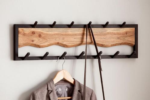 Wandkapstok acaciahout metaal 80 cm NIEUW VOORRAAD, Huis en Inrichting, Woonaccessoires | Kapstokken, Nieuw, Wandkapstok, Minder dan 100 cm