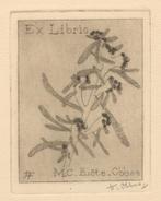 2031 Ex Libris Nederland : Joan Francois Obbes, 1939, Antiek en Kunst, Kunst | Etsen en Gravures, Verzenden