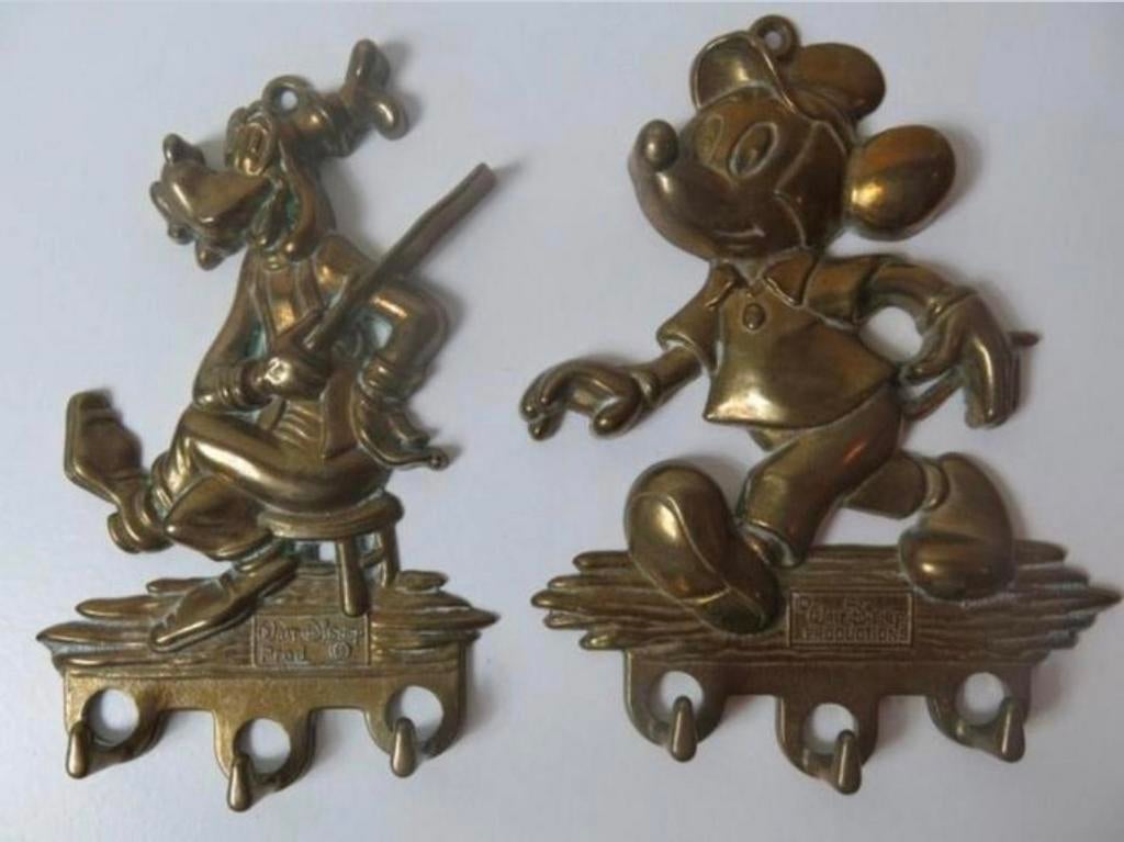 Vintage Disney Wandhaken - Mickey & Goofy, 1960, Gebruikt, Wandhaken, Ophalen of Verzenden, Minder dan 100 cm