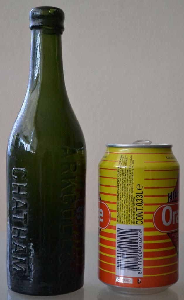 oude engelse fles opschrift arkcoll & co chatham d6, Antiek en Kunst, Antiek | Glas en Kristal, Ophalen