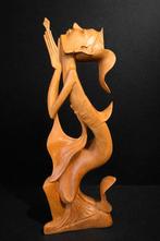 Balinees houtsnijwerk 41cm art deco, Ophalen of Verzenden