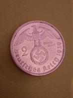Twee reichsmark zilver 1939, Verzamelen, Militaria | Tweede Wereldoorlog, Ophalen of Verzenden, Duitsland