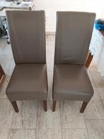 4 eetkamerstoelen taupe, Ophalen, Gebruikt, Vier