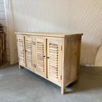 Dressoir massief teakhout - 4 louvre deuren - TTM Wonen, Met deur(en), 100 tot 150 cm, Www.ttmwonen.nl, Teakhout