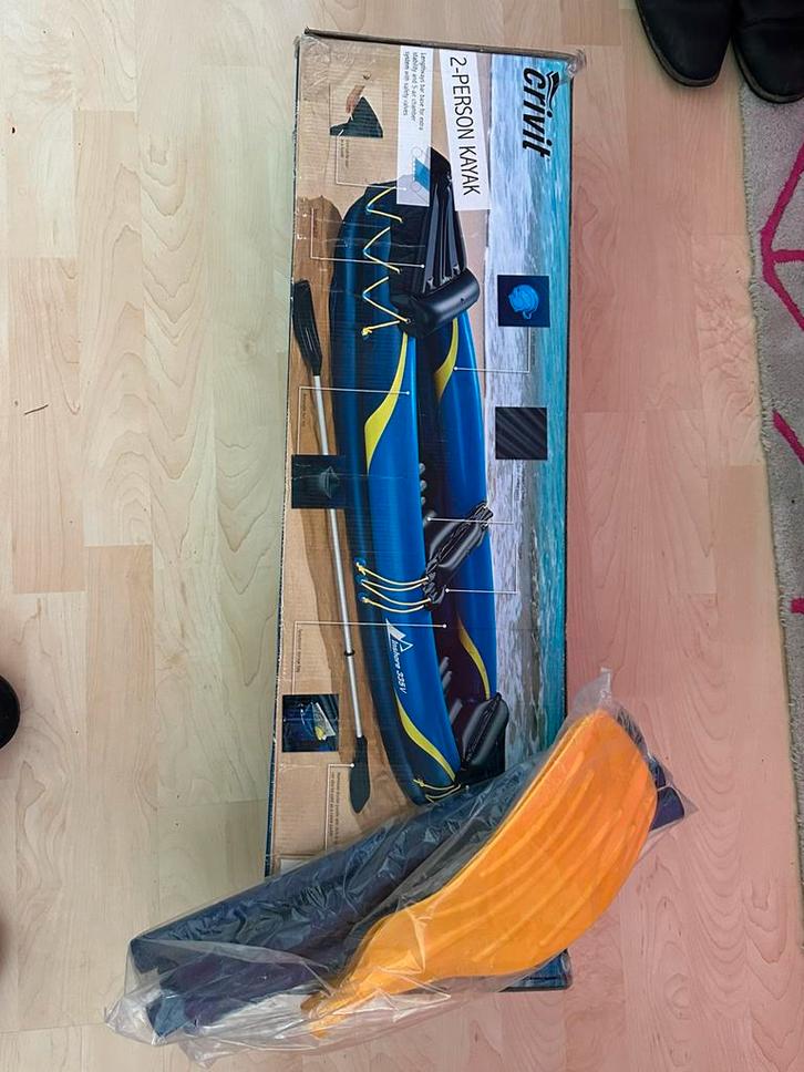 Twee persoons Kayak  met peddels opblaasbaar Kayak, Watersport en Boten, Kano's, Nieuw, Kajak, Twee personen, Opblaasbaar, Met peddels