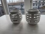 Set van 2 stenen windlichten, Ophalen, Overige materialen, Wit, Zo goed als nieuw