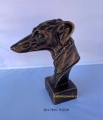 Greyhound buste van gietijzer bronskleurig beeld, Verzamelen, Nieuw, Ophalen of Verzenden