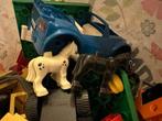Zak met grote duplo bouwstenen: autootjes, poppetjes, dieren, Ophalen of Verzenden, Zo goed als nieuw