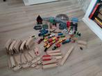 Houten treinbaan met veel toebehoren, Ophalen, Gebruikt