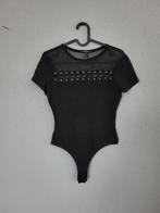 Forever21 crossed veterdetail bodysuit maat S/M, Maat 38/40 (M), Verzenden, Zwart, Zo goed als nieuw