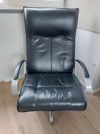Lederen Draaifauteuil met Kantelbare Leuning, Huis en Inrichting, Fauteuils, Ophalen, Gebruikt, 75 tot 100 cm, 50 tot 75 cm