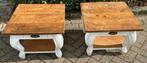 2 massief houten koloniaal teak salon tafels, Huis en Inrichting, Ophalen of Verzenden