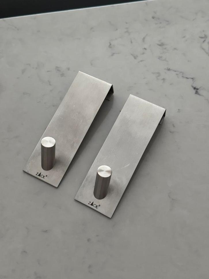 2x Zack exit RVS deurhaken (1,9cm) kastje, lade, deur, Huis en Inrichting, Woonaccessoires | Kapstokken, Zo goed als nieuw, Overige typen