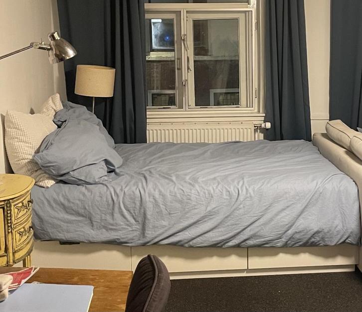 IKEA NORDLI bedframe 140x200cm (+ evt. gratis matras), Huis en Inrichting, Slaapkamer | Bedden, Gebruikt, Twijfelaar, 140 cm, 200 cm