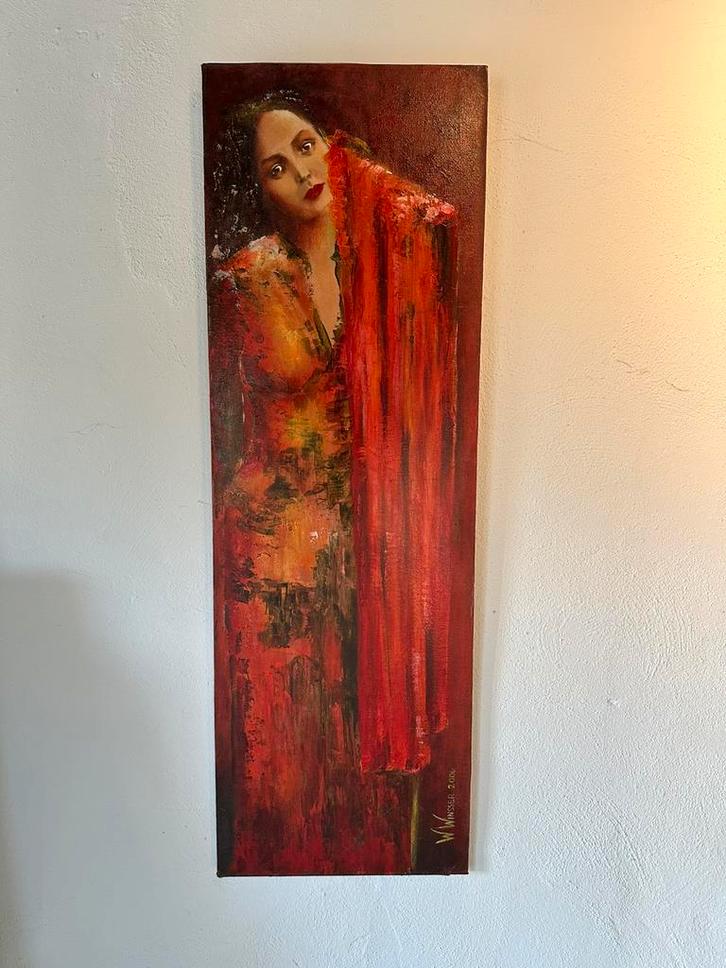 Schilderij Red - Wendy Winsser - 2000, Antiek en Kunst, Kunst | Schilderijen | Abstract, Ophalen