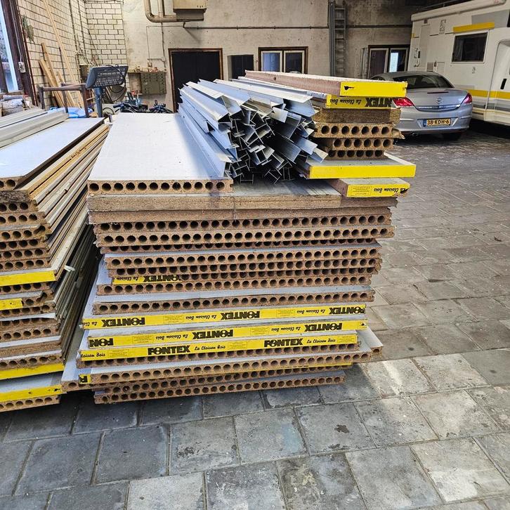 Fontex Snelbouw Wandpanelen 2.40 x 1.20, Doe-het-zelf en Verbouw, Hout en Planken, Gebruikt, Overige typen, Ophalen