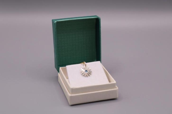 Zilveren madelief hanger | geboortesteen Maart Aquamarijn, Sieraden, Tassen en Uiterlijk, Kettinghangers, Nieuw, Zilver, Zilver