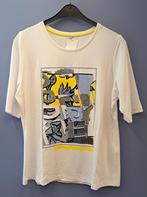 Rabe wit shirt met 1/2 mouwtje geel/blauw printje 42 41558, Kleding | Dames, T-shirts, Rabe, Maat 42/44 (L), Ophalen of Verzenden