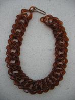 Schakel Ketting Plastic Amber Bruin * Vintage, Sieraden, Tassen en Uiterlijk, Antieke sieraden, Ophalen of Verzenden, Overige materialen