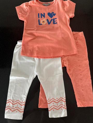 Kanz “IN LOVE” shirt + 2 leggings - Maat 74 beschikbaar voor biedingen