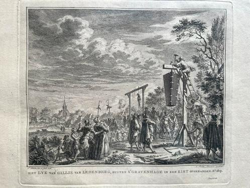 Oude antieke gravure Gilles Ledenberg 1776 ets, Antiek en Kunst, Kunst | Etsen en Gravures, Ophalen of Verzenden