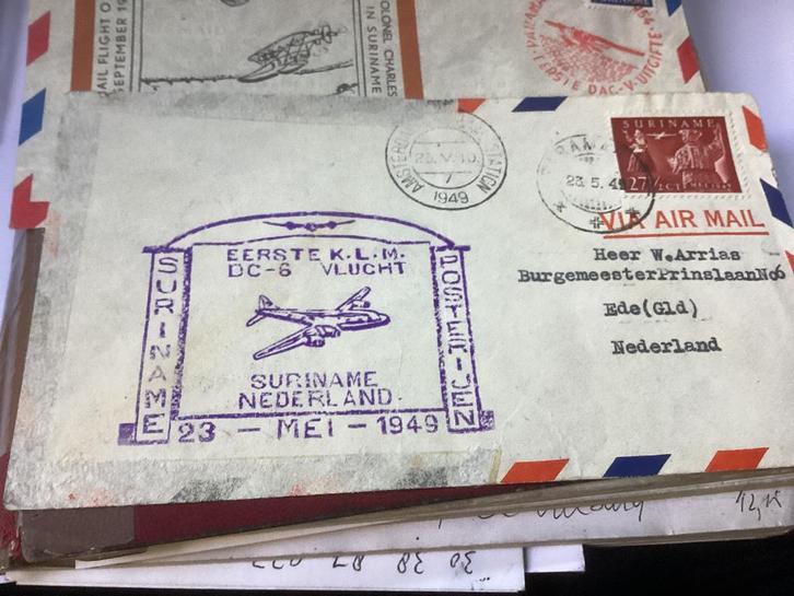 No7699 KLM Suriname Nederland 23-5-1949 Heb ook van Nedeland, Postzegels en Munten, Postzegels | Eerstedagenveloppen, Beschreven