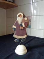Vintage houten kerstman op voet., Ophalen of Verzenden, Gebruikt