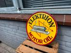 ELEKTRION motor olie oud reclamebord 1946, Verzamelen, Reclamebord, Gebruikt, ., Ophalen of Verzenden