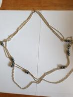 0224 zwarte bolletjes bling - bling ketting, Verzenden, Nieuw, Zwart, Zilver