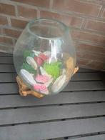 Boomstam met glas, Huis en Inrichting, Woonaccessoires | Stolpen, Ophalen of Verzenden, Zo goed als nieuw