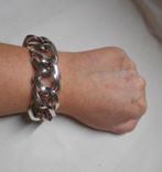 Zilveren zware Buddha to Buddha schakel armband nr.928, Verzenden, Zo goed als nieuw, Zilver, Zilver